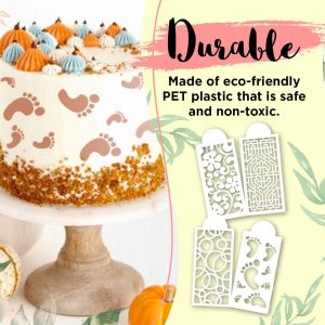 Cake stencils – Šablony na zdobení dortů (10 kusů) 03