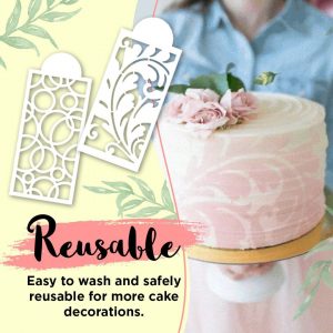 Cake stencils – Šablony na zdobení dortů (10 kusů) 03