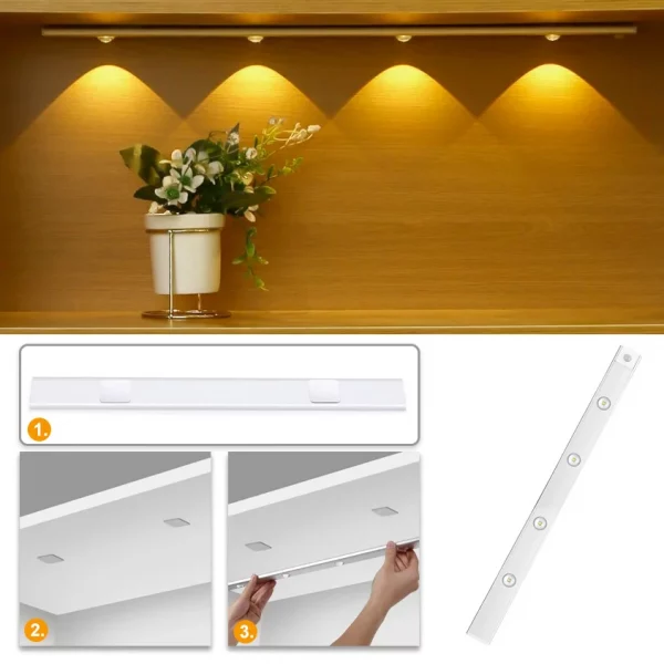 LED osvětlení skříně s pohybovým senzorem (40 cm) slider